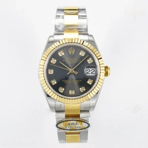 DateJust 31 278273 ARF 904L Steel Gray Diamonds Dial on SS/YG Oyster Bracelet ETA 2688