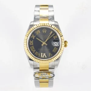 DateJust 31 278273 ARF 904L Steel Gray Roman Diamonds Dial on SS/YG Oyster Bracelet ETA 2688
