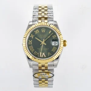 DateJust 31 278273 ARF 904L Steel Green Roman Diamonds Dial on SS/YG Jubilee Bracelet ETA 2688