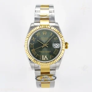 DateJust 31 278273 ARF 904L Steel Green Roman Diamonds Dial on SS/YG Oyster Bracelet ETA 2688