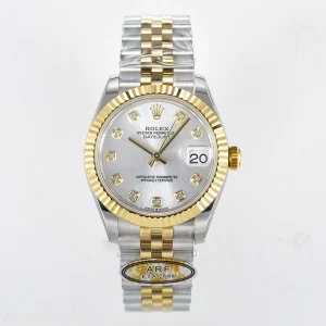 DateJust 31 278273 ARF 904L Steel Silver Diamonds Dial on SS/YG Jubilee Bracelet ETA 2688