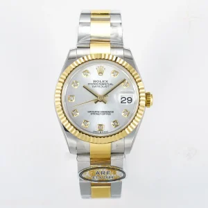 DateJust 31 278273 ARF 904L Steel Silver Diamonds Dial on SS/YG Oyster Bracelet ETA 2688