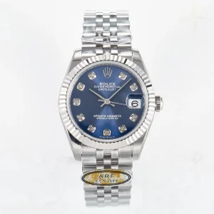 DateJust 31 278274 ARF 904L Steel Blue Diamonds Dial on SS Jubilee Bracelet ETA 2688