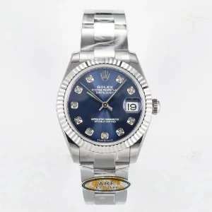 DateJust 31 278274 ARF 904L Steel Blue Diamonds Dial on SS Oyster Bracelet ETA 2688