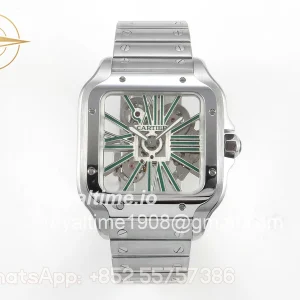 Cartier Santos de Cartier Skeleton SS MLF Skeleton Dial on SS SmartLink Bracelet 9611MC