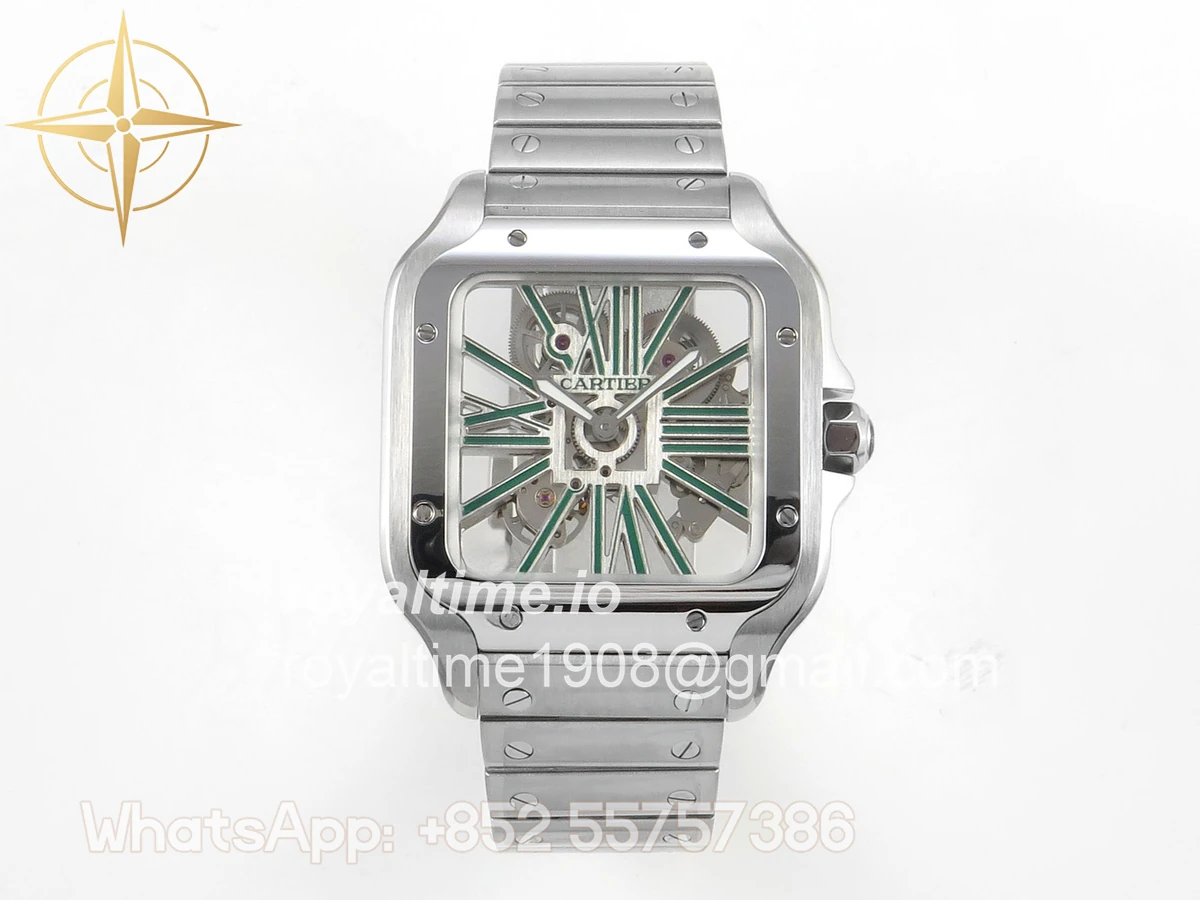 Cartier Santos de Cartier Skeleton SS MLF Skeleton Dial on SS SmartLink Bracelet 9611MC
