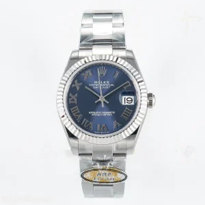 DateJust 31 278274 ARF 904L Steel Blue Roman Dial on SS Oyster Bracelet ETA 2688