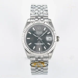 DateJust 31 278274 ARF 904L Steel Gray Dial Stick Marker on SS Jubilee Bracelet ETA 2688