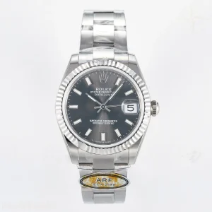 DateJust 31 278274 ARF 904L Steel Gray Dial Stick Marker on SS Oyster Bracelet ETA 2688