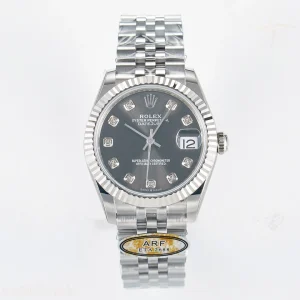 DateJust 31 278274 ARF 904L Steel Gray Diamonds Dial on SS Jubilee Bracelet ETA 2688