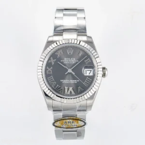DateJust 31 278274 ARF 904L Steel Gray Roman Diamonds Dial on SS Oyster Bracelet ETA 2688