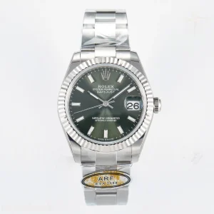 DateJust 31 278274 ARF 904L Steel Green Dial Stick Marker on SS Oyster Bracelet ETA 2688