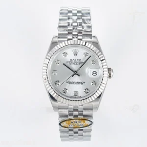 DateJust 31 278274 ARF 904L Steel Silver Diamonds Dial on SS Jubilee Bracelet ETA 2688