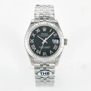 DateJust 31 278274 THBF 904L Steel Black Roman Dial on SS Jubilee Bracelet HZ Cal.2236
