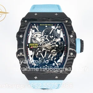 Richard Mille Custom RM035-02 NTPT PPMF Blue Crown on Nylon Strap Custom Vaucher Movement