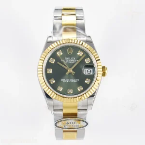 DateJust 31 278383 ARF 904L Steel Green Diamonds Dial on SS/YG Oyster Bracelet ETA 2688