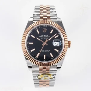 DateJust 41 126331 ARF 904L Steel Black Dial on SS/RG Jubilee Bracelet SH3235(Gain Weight)