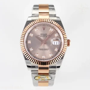 DateJust 41 126331 ARF 904L Steel RG Diamonds Dial on SS/RG Oyster Bracelet SH3235(Gain Weight)