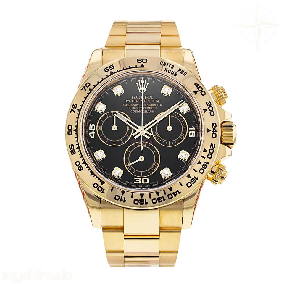 Cosmograph Daytona 116508 VF 904L Stainless Steel Diamond Dial on Yellow Gold Bracelet DD4130