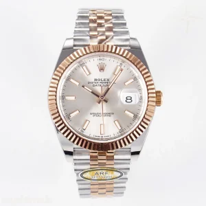 DateJust 41 126331 ARF 904L Steel Silver Dial on SS/RG Jubilee Bracelet SH3235(Gain Weight)