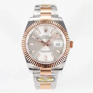 DateJust 41 126331 ARF 904L Steel Silver Dial on SS/RG Oyster Bracelet SH3235(Gain Weight)