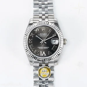 DateJust 31 278274 ARF 904L Steel Gray Roman Diamonds Dial on SS Jubilee Bracelet ETA 2688