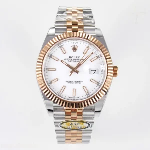 DateJust 41 126331 ARF 904L Steel White Dial on SS/RG Jubilee Bracelet SH3235(Gain Weight)