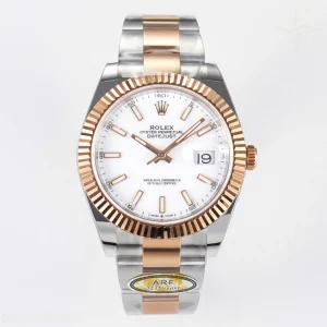 DateJust 41 126331 ARF 904L Steel White Dial on SS/RG Oyster Bracelet SH3235(Gain Weight)