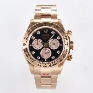 Daytona 126505 QF Black/RG Diamonds Dial on RG Bracelet SH4131 V5