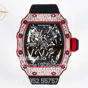 Richard Mille Custom RM035-02 Red NTPT PPMF Red Crown on Nylon Strap Custom Vaucher Movement