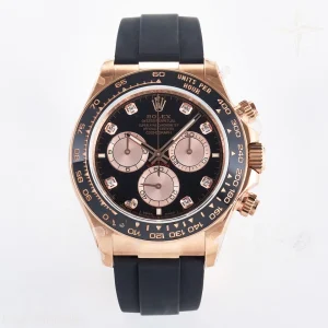 Daytona 126515 QF Black/RG Diamonds Dial on Oysterflex Strap SH4131 V5
