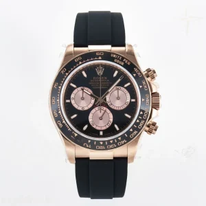 Daytona 126515 QF RG/Black Dial on Oysterflex Strap QF4131 V10 (48 Hours Power Reserve)