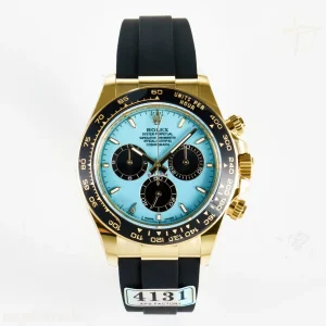 Daytona 126518 Gain Weight APSF Tiffany Turquoise Blue Dial Sticks Markers on Oysterflex Strap SH4131