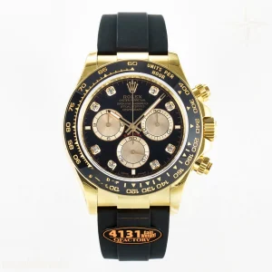 Daytona 126518 QF Black/YG Diamonds Dial on Oysterflex Strap SH4131 V6(Gain Weight)