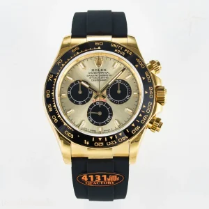 Daytona 126518 QF YG/Black Dial on Oysterflex Strap SH4131 V6（Gain Weight）