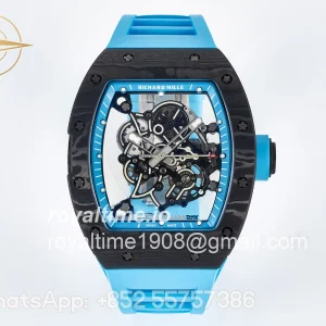 Richard Mille Custom RM055 NTPT APSF Blue Bezel Blue Crown on Rubber Strap Custom Vaucher Movement