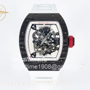 Richard Mille Custom RM055 NTPT APSF White Bezel Red Crown on Rubber Strap Custom Vaucher Movement