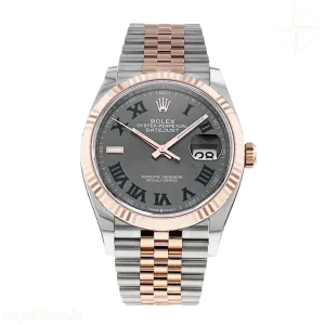 Datejust 126231 VF Rose Gold and Stainless Steel Gray Dial Roman Markers on Jubilee Bracelet DD3235