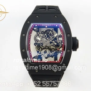 Richard Mille M055 Black Ceramic UMI on Red Inner Bezel on Shark Rubber Strap RMUL2 Free Sprung