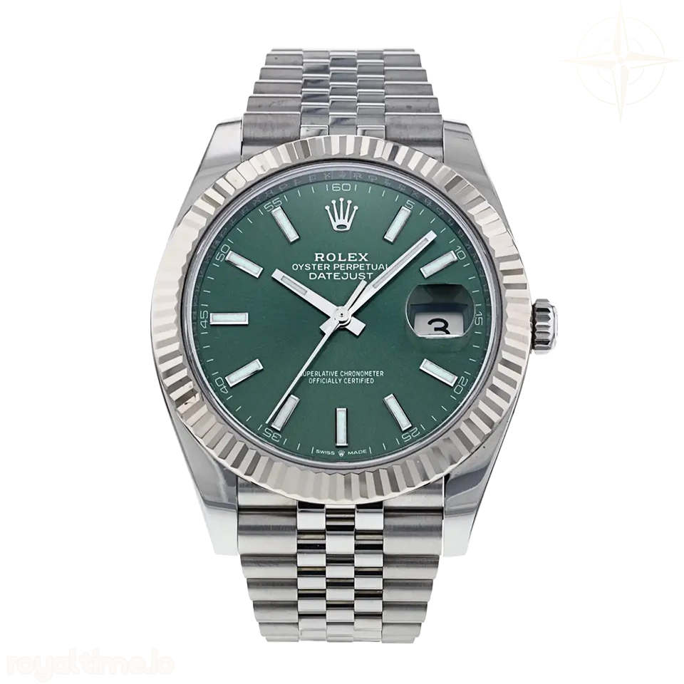 Datejust 126334 VF 904L Stainless Steel Green Dial Stick Markers on Jubilee Bracelet DD3235