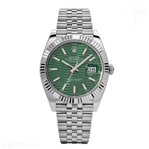 Datejust 126334 VF 904L Stainless Steel Green Dial Textured Dial Stick Markers on Jubilee Bracelet DD3235