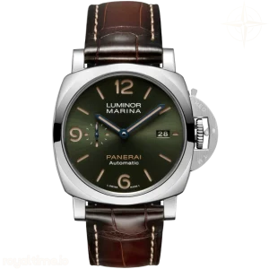 PAM1116 TTF 44MM Dark Green Dial Brown Leather Strap P9010