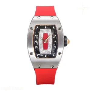 Richard Mille RM 007 Automatic Ladies in Steel on Red Rubber Strap