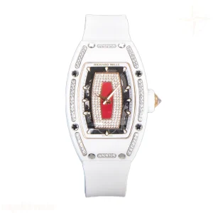 Richard Mille RM 007 Automatic Ladies White Ceramic Red Lips Diamond