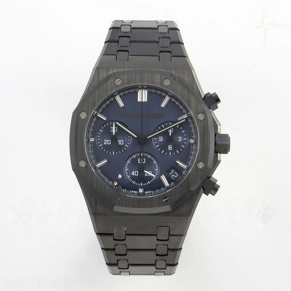 Audemars Piguet Royal Oak Chrono 26240 Black Ceramic Blue Dial APSF on Ceramic Bracelet SA4401