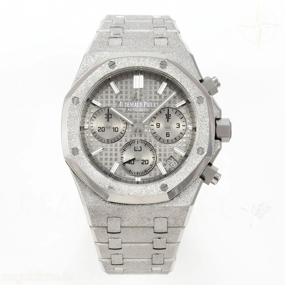 Audemars Piguet Royal Oak Chrono 26240 Frosted SS APSF Gray/Black Dial on Bracelet SA4401 V2 (Free Sprung)