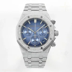 Audemars Piguet Royal Oak Chrono 26240 Frosted SS DDF Ice Blue Dial on Bracelet DD4401 (SW Dial)