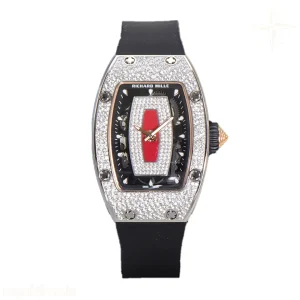 Richard Mille RM 007 Automatic Ladies with Diamond Bezel in Steel on Black Rubber Strap