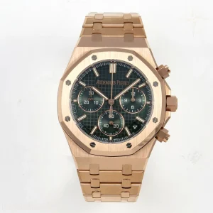 Audemars Piguet Royal Oak Chrono 26240 RG DDF Green Dial on RG Bracelet DD4401 Gain Weight (SW Dial)