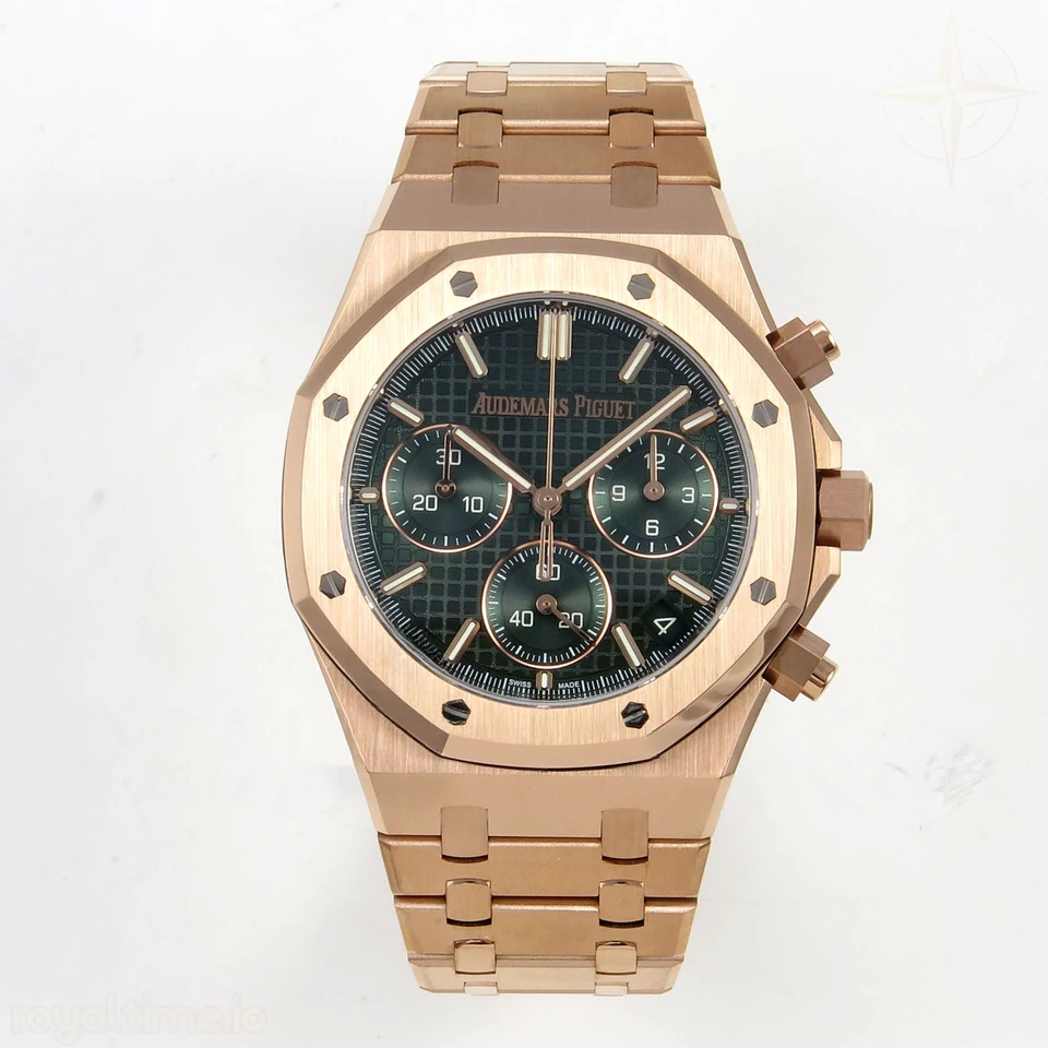 Audemars Piguet Royal Oak Chrono 26240 RG DDF Green Dial on RG Bracelet DD4401 Gain Weight (SW Dial)